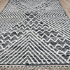 Handwoven Wool Black Contemporary Geometric Punja Killim Rug, 2'x8'