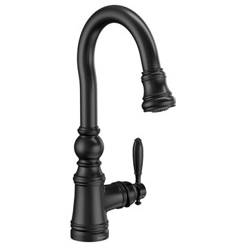 Moen S53004BL Weymouth 1.5 GPM Single Hole Pull Down Bar Faucet
