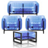 Mojow Eko Yomi 4 Piece Living Room & Garden Set | Black Frame - Crystal Blue