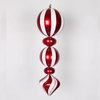 24" White/Red Peppermint Finial