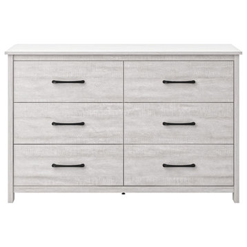 Gianni 6 Drawer Dusty Gray Oak 47.2 in. Dresser With Ultra Fast Assembly