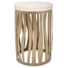 Michael Amini La Rachelle Round End Table with Marble Top - Chardonnay Gold