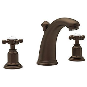 Rohl Perrin and Rowe Widespread Bathroom Faucet and Pop-Up Drain, English Bronze