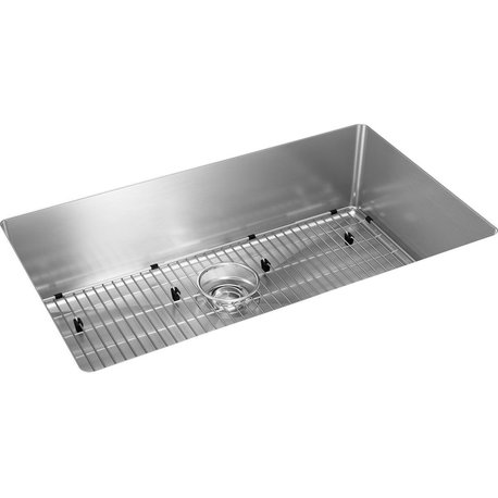 Elkay Crosstown 16 Gauge Stainless Steel 1-Bowl Sink Kit, Polished Satin