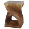 Haussmann® Original Wood Twist Stool 14 X 14 X 20 In High Walnut Oil