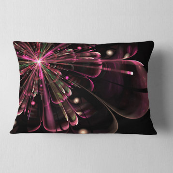 Light Purple Digital Flower Petals Close up Floral Throw Pillow, 12"x20"