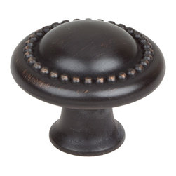 GlideRite Hardware - Hardware 1.25" Round Beaded Cabinet Knob, Oil Rubbed Bronze - Cabinet And Drawer Knobs