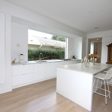 Island with Seating in Contemporary Kitchen