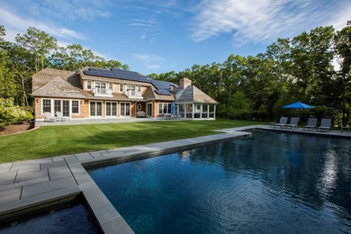 Inspiration for a transitional exterior home remodel in Other
