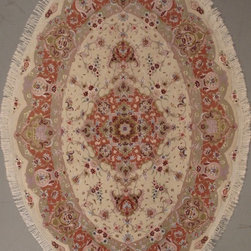 Persian Tabriz Rug 5' X 7' - Area Rugs