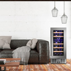 28 Bottles Mini Beverage Refrigerator Freestanding & Bulit-in Wine Cooler - Refrigerators