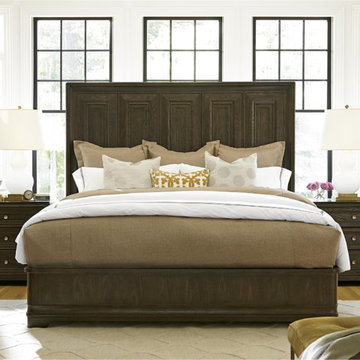 California Rustic White Oak King Panel Bed