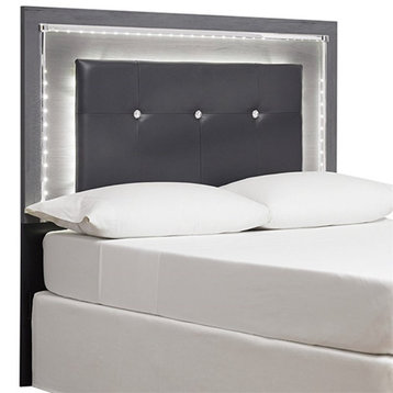 Ashley Furniture Lodanna Tufted Full LED Panel Headboard in Gray