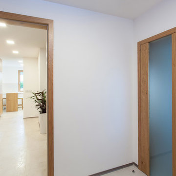 Modern interior with rustic oak veneer