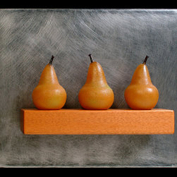 Three Gold Pears Still-Life - Mixed Media Art
