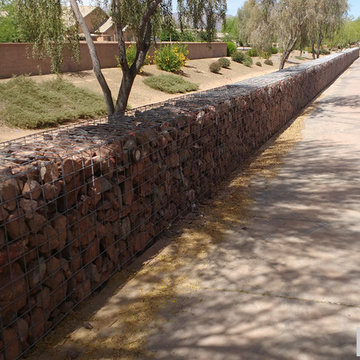 260 ft long gabion wall and a 40 ft long bridge over a wash in Surprise, AZ.