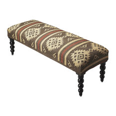 Wool Jute Upholstered Bench