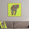 Deny Designs Sharon Turner Painted Elephant Chartreuse Framed Wall Art