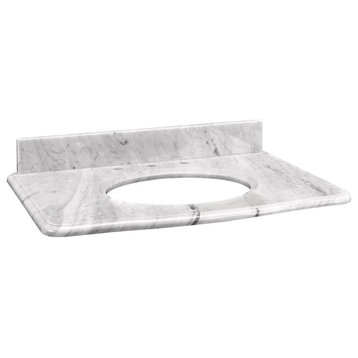 Ryvyr Brandy 31" Stone Top, Carrara Oval UM Sink, GY, WH