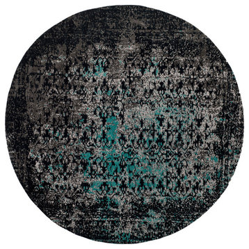 Safavieh Classic Vintage Collection CLV223 Rug, Navy/Teal, 6' Round