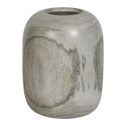 Grey Wash Wood Vase - Vases
