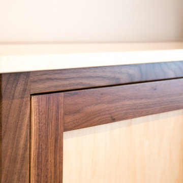 TV Lift Cabinet in solid Maple Infused with Solid Walnut (The Naramada)