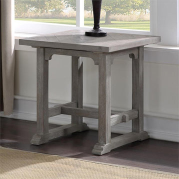 Bowery Hill Transitional Styled Dove End Table in Gray Finish