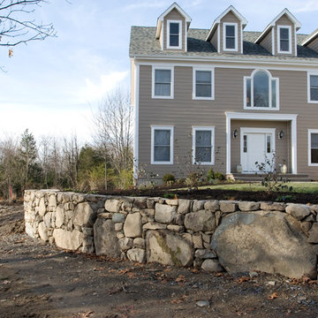 Custom stone retaining wall