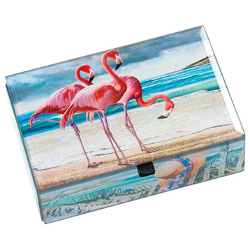 Glass Flamingo Keep Sake Box