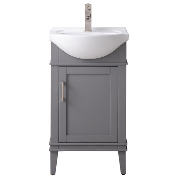 Ivy 20" Single Sink Bathroom Vanity Set, Gray