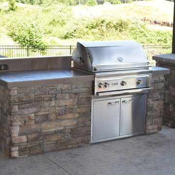 Custom Outdoor Kitchen and Matching Fire Table