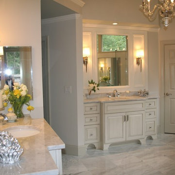 A 1980"s contemporary bath becomes a luxurious Boutique Hotel - style bath