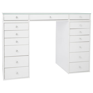 SlayStation Plus 2.0 Tabletop and Drawers Bundle, Bright White, 6 Drawers