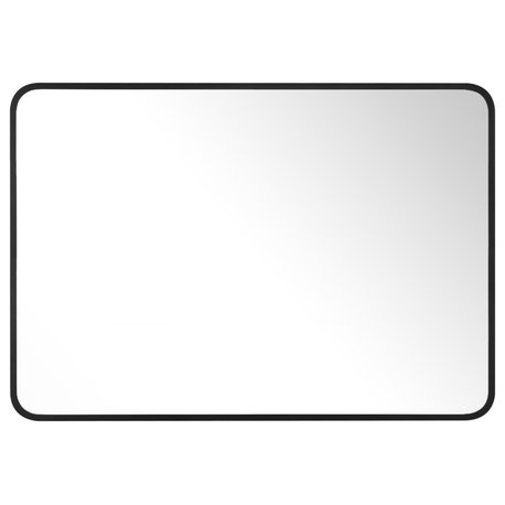 Rounded Rectangular Metal Framed Bathroom Vanity Mirror, 24"x36"