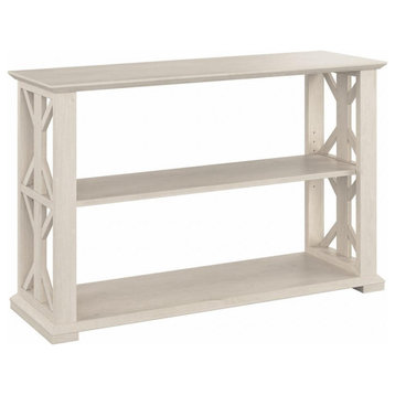 Bush Furniture Homestead Console Table with Shelves, Linen White Oak