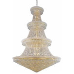 Elegant Lighting - Elegant Lighting Primo 66 Light 72" Large Foyer Crystal Chandelier, Gold - "Primo" means "first" in Italian, and the Primo collection lives up to its name as the top choice in classic, dramatic lighting. The symmetrical bell-shaped design offers variations in single, double, and triple tiers, with each canopy encrusted with multiple layers of round crystals. Delicate strands of crystals flare out from each canopy, ending in a profusion of crystal octagons and balls in the bottom hemisphere base.