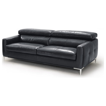 Divani Casa Natalia Modern Black Leather Sofa