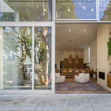 Indoor Outdoor Living Room in Marina del Rey Coastal Home