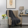 Signature Cashmere Blend Thermal Knit Throw Heather Pewter 50"x70"