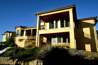 Example of a tuscan exterior home design in San Luis Obispo