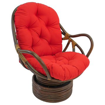 48"x24" Solid Twill Swivel Rocker Cushion, Red