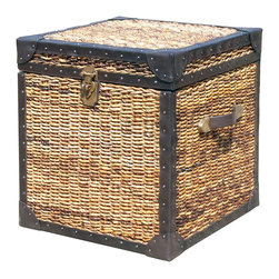 Seagrass Woven Trunk Side Table 20" - Side Tables And End Tables