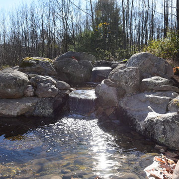 New natural stone patio and water feature in New Lebanon, NY