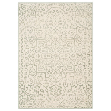 Safavieh Noble Collection NBL691 Rug, Light Blue/Ivory, 4' X 5'7"