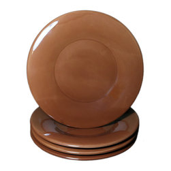 Le Souk Ceramique - Le Souk Ceramique Stoneware Dinner Plates, Set of 4, Black, Brown - Dinner Plates