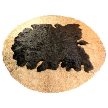 Fur Accents Area Rug Faux Wolf Skin and Buffalo Hide, 10'