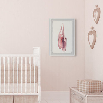 "Pink Ballet Shoes" Framed Painting Print