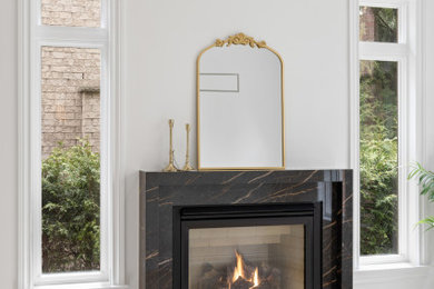 Example of a trendy living room design in Toronto