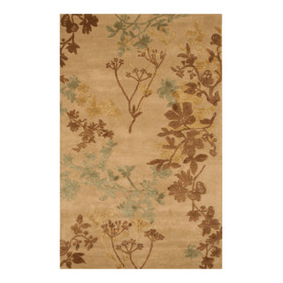 Beige Traditional Floral Savannah Area Rug, 8' x 11' - Contemporary ...