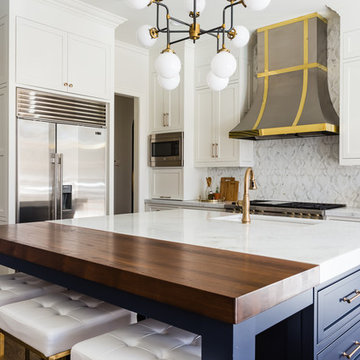 White and navy Raleigh kitchen remodel
